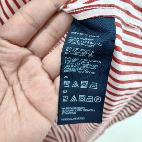 Tommy Hilfiger Red Y2K Stripe Button Down Shirt Mens XXL Ivy Preppy Old Money - Picture 4 of 9